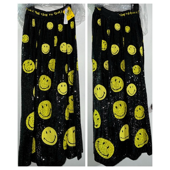 Alice + Olivia Tina Smiley Black Yellow Sequin Embellished Ball Gown Skirt - Picture 9 of 17